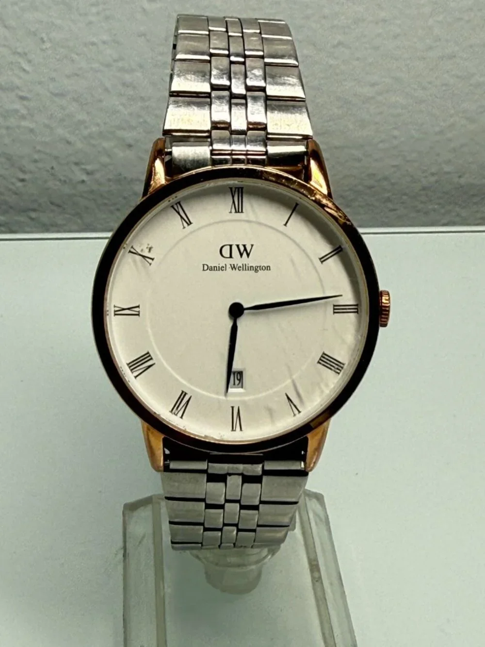 Daniel Wellington DW Men's Watch Roman Numerals Date Two Tone Stainless Steel